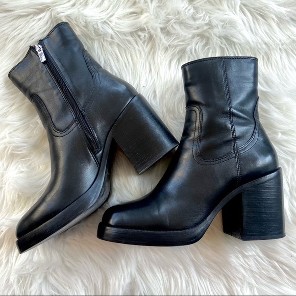 Steve Madden leather chunky boot sz 10 - Picture 3 of 4